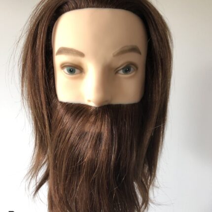 Nový Cvičná hlava pánská s přírodními vlasy a vousy 20 - 25 cm skladem TOP CENA 2022